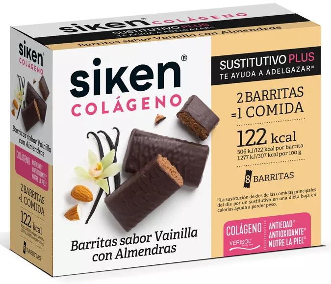 Siken Barretta Di Collagene Sostitutivo Vaniglia 8 Unità