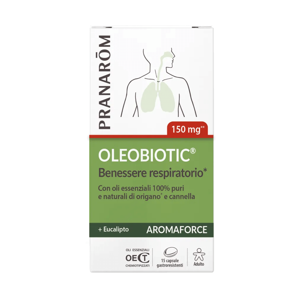 Pranarom Aromaforce Oleobiotic Salute Respiratoria Naso, Gola e Bronchi 15 Capsule