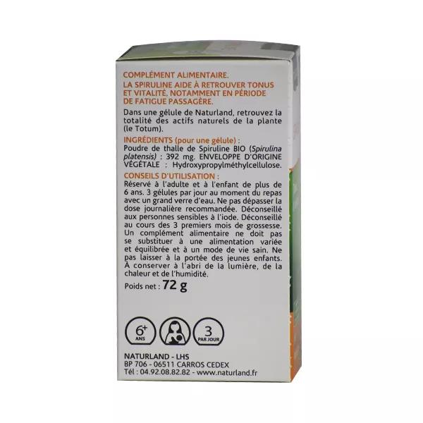 Naturland Spirulina Bio 150 cápsulas vegetales