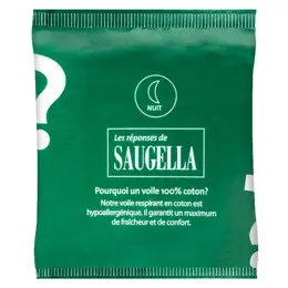 Saugella Cotton Touch Serviette Extra Fine avec Ailette Nuit 12 protections