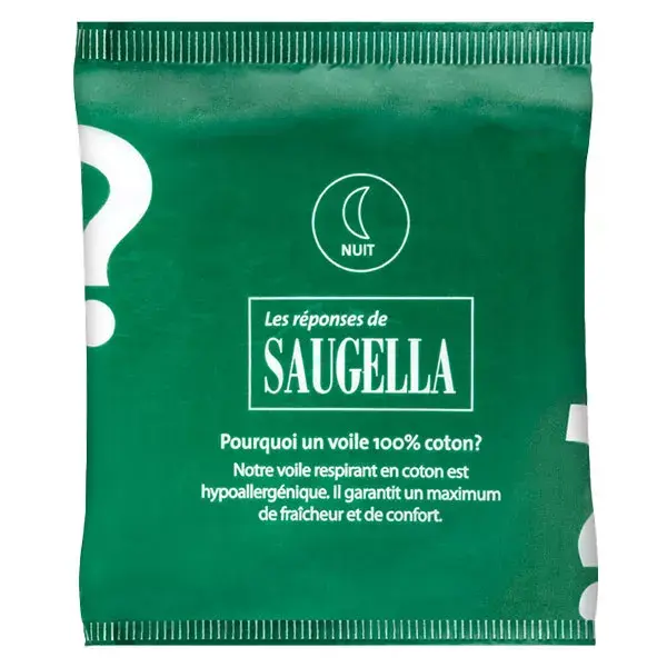 Saugella Cotton Touch Serviette Extra Fine avec Ailette Nuit 12 protections