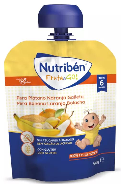 Nutriben Fruit & Go Pera, banana, arancia e biscotto 90g