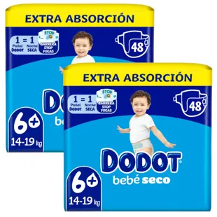 Dodot Baby Dry Diapers T6+ (14-19 Kg) 2x48 units