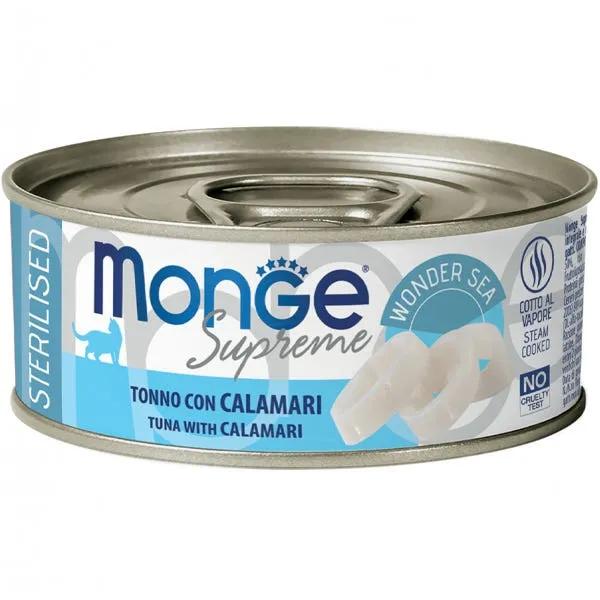 Monge Supreme Tonno Calamari Gatti Adulti Sterilizzati 80G