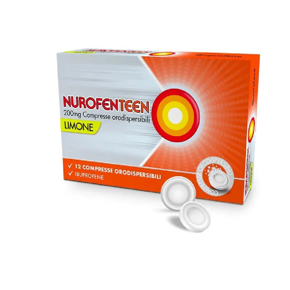 Nurofenteen 200 mg Ibuprofene Analgesico Limone 12 Compresse Orodispersibili