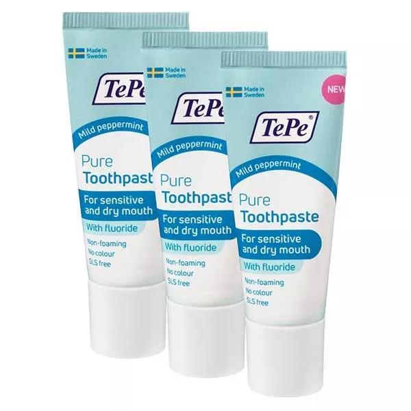 Lot Dentifrice TePe Pure format Voyage