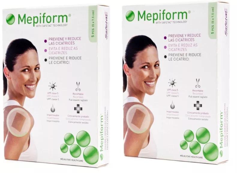 Mepiform Silicone Dressings 5x7.5cm 2x5 units