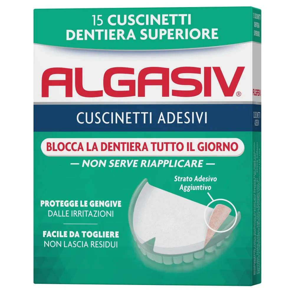 Algasiv Cuscinetti Adesivi Superiori Per Dentiera 15 Pezzi