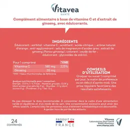 Vitavea Vitamine C + Ginseng Tonus Fatigue 24 comprimés à croquer