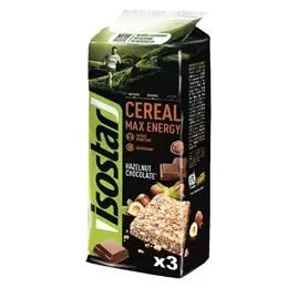 Isostar Cereal Max Energy Barre Énergétique Noisettes Chocolat 3 unités