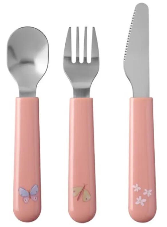 Little Dutch Mio Children&#39;s Cutlery Flowers &amp; Butterflies +6m 3 Pieces