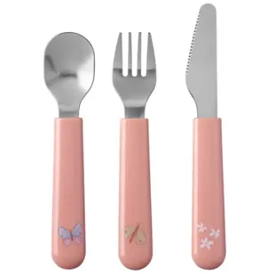 Little Dutch Mio Kinderbesteck Blumen &amp; Schmetterlinge +6m 3 Stück