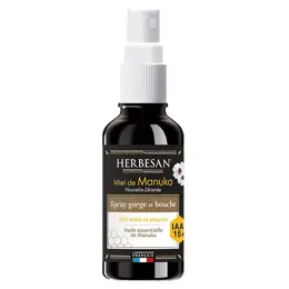 Herbesan Miel de Manuka IAA10+ Spray Gorge et Bouche Bio 25ml