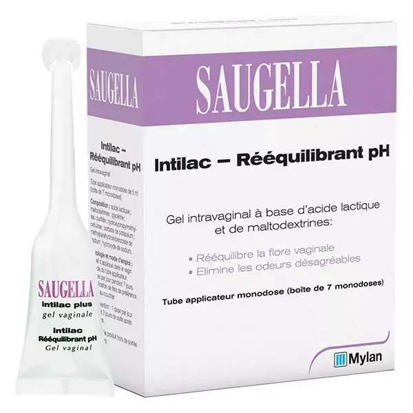 Saugella Intilac Rééquilibrant pH Gel Intravaginal 7 monodoses