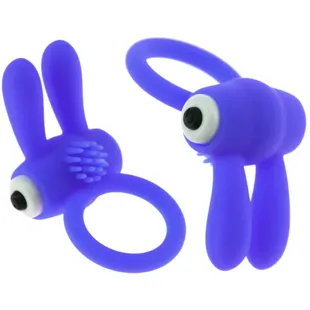 Nezend Xan Vibrating Rabbit Penis Ring Blue
