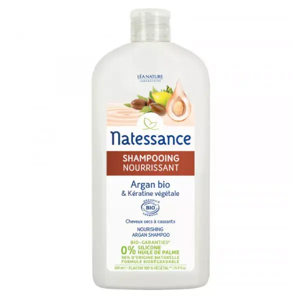 Natessance Nourishing Shampoo Organic Argan and Vegetable Keratin 500ml