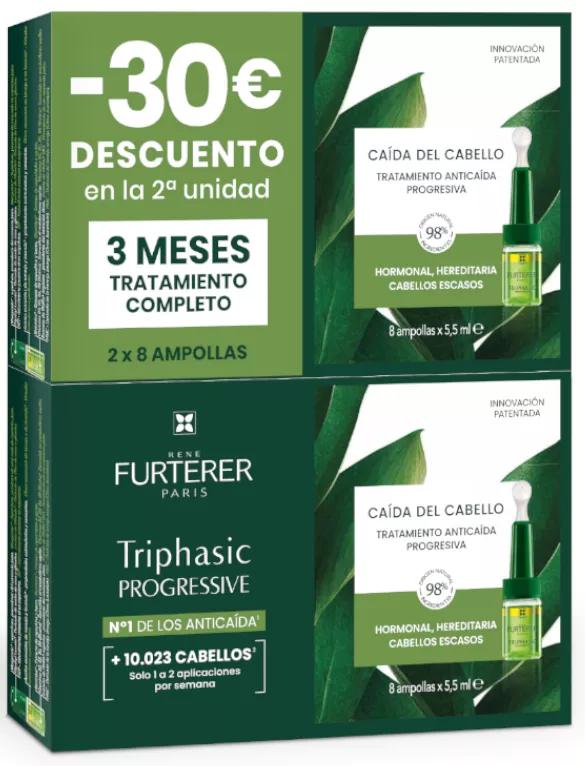 René Furterer Triphasic Progressive Tratamiento Anticaída 2x8 Ampollas