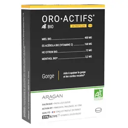 Aragan - Synactifs - Oroactifs® BIO - Maux de Gorge - Miel, Menthol - 24 Pastilles