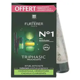 René Furterer Triphasic Progressive Traitement Antichute Progressive 8 ampoules + Triphasic Shampooing Antichute Stimulant 100ml Offert