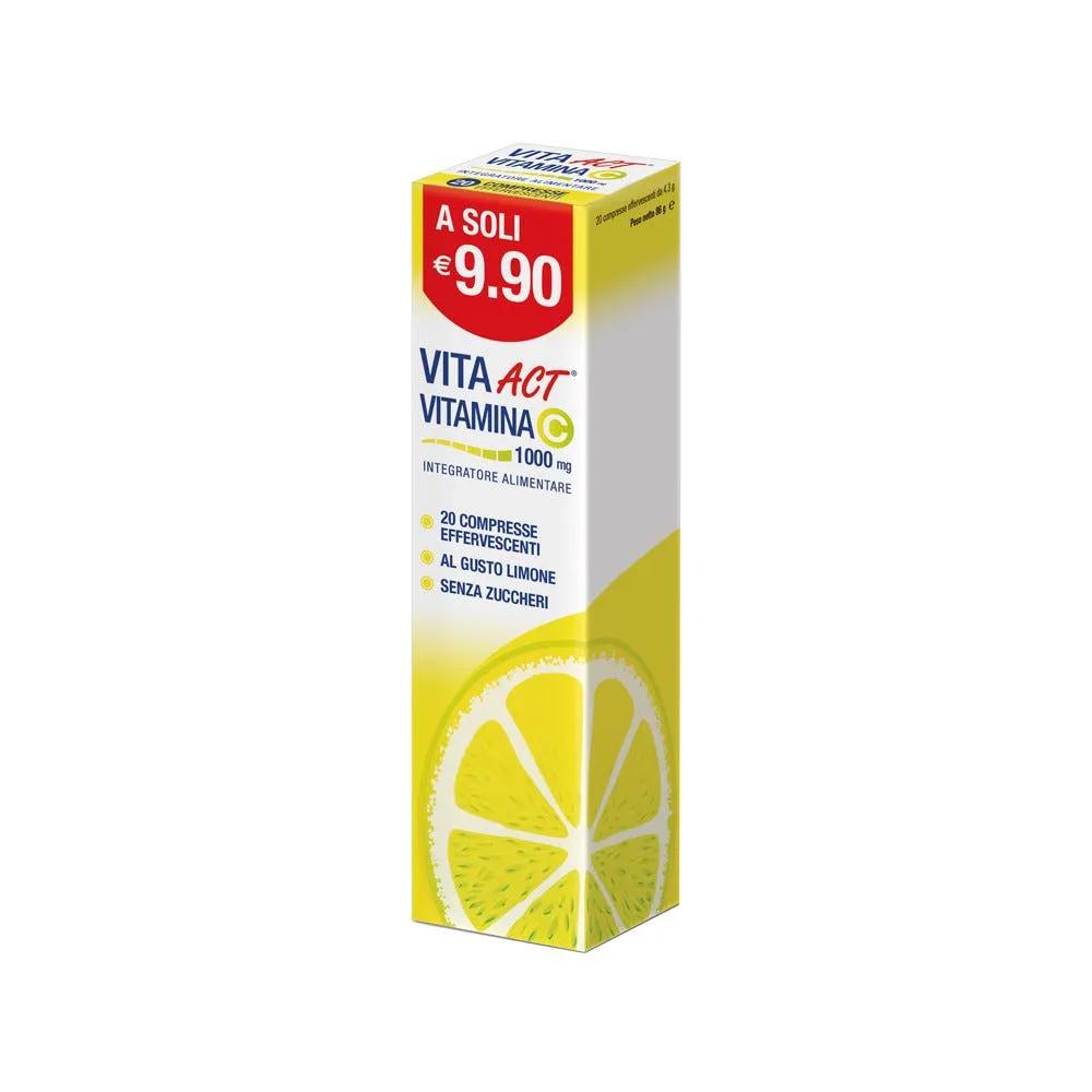 Vita Act Vitamina C 1000 mg Integratore Multivitaminico 20 Compresse Effervescenti