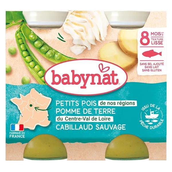 Babybio Menu du Jour Tarros con Guisantes, Patatas y Cebolleta a partir de 8 meses 2 x 200g