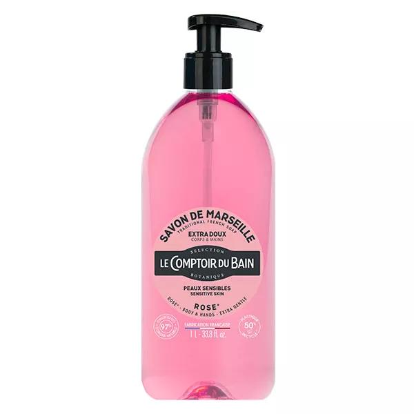 Le Comptoir du Bain Jabón de Marsella Rosa Extra Suave 1L