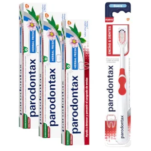 Parodontax Pasta de dentes Herbal Fresh 3x75 ml + Escova GRÁTIS
