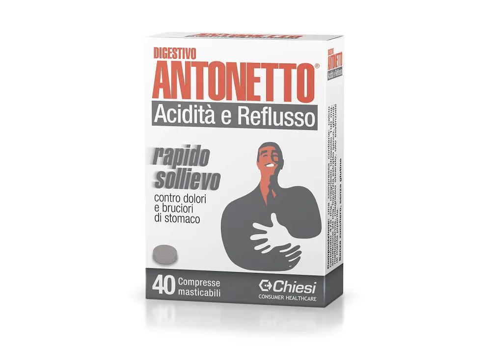 Digestivo Antonetto Acidità e Reflusso Integratore 40 Compresse Masticabili