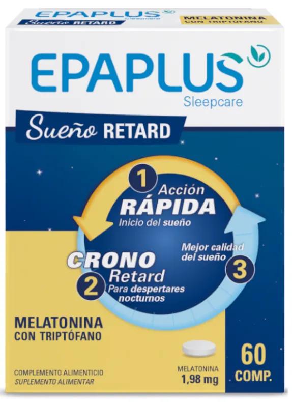 Epaplus Sleepcare Sleep Retard Mélatonine 1,98 mg + Tryptophane 60 Comprimés