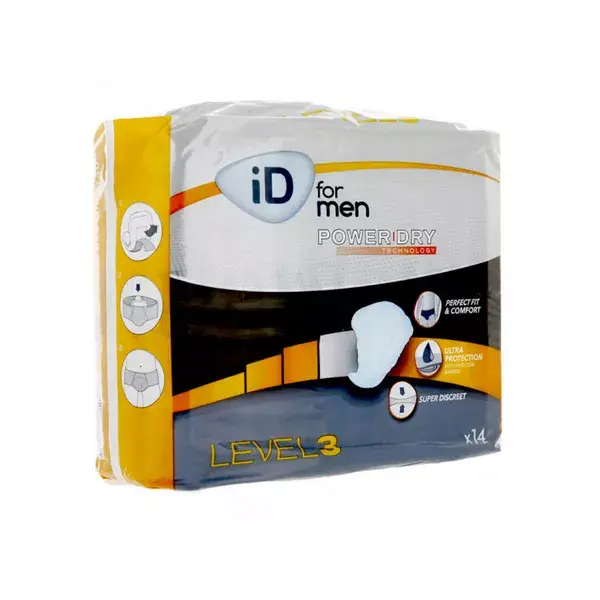 L&R iD for Men Protection Anatomique Masculine Level 3 29x23cm 14 unités