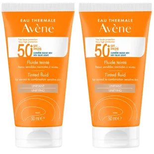 Avène Tinted Sun Fluid Sensitive Normal to Combination Skin SPF50+ 2x50 ml