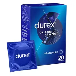 Durex Préservatifs Classic Jeans - 20 Préservatifs Confort et Confiance