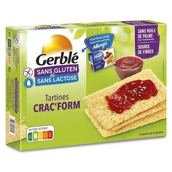 Gerblé Sans Gluten & Sans Lactose Tartines Crac' Form 250g