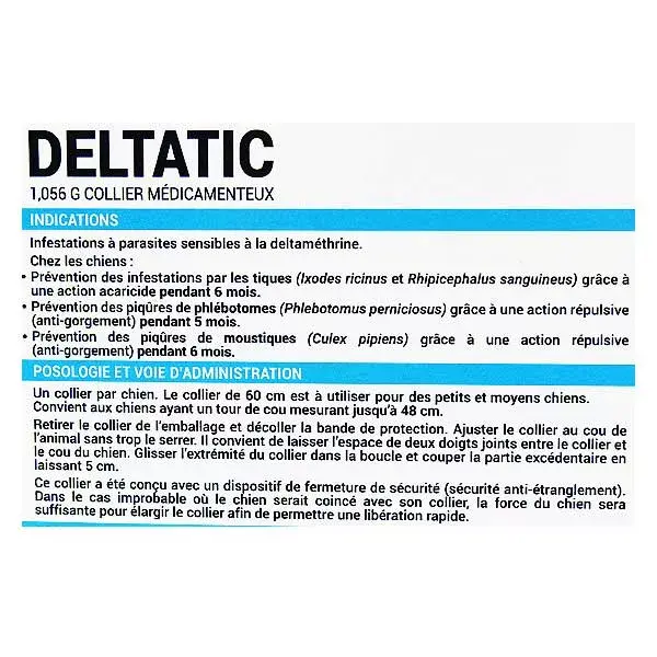 Biocanina Deltatic Collier Antiparasitaire Externe Petit & Moyen Chien 0 à 25kg