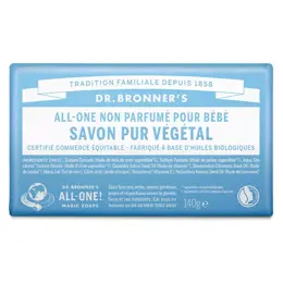 Dr Bronner's Savon Pur Végétal Non Parfumé Pour Bébé 140g