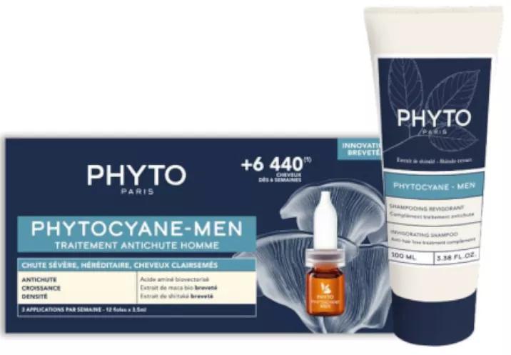 Phyto Phytocyane Mannen 12 Ampullen + Shampoo 100 ml