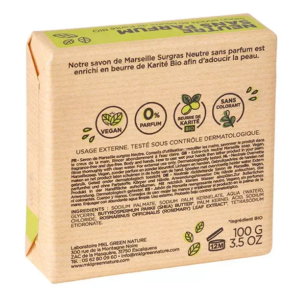 MKL Green Nature Savon de Marseille Beurre de Karité 100g