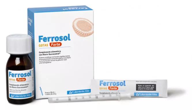 Laboratories Viñas Ferrosol Drops Forte 30 ml + Sachet 2,5 gr