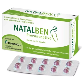 Natalben Preconceptivo 30 Cáp Fertilidad y Preparación Embarazo