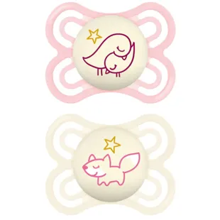 MAM Perfect Night Pacifier Bright Pink 2-6m 2 pcs