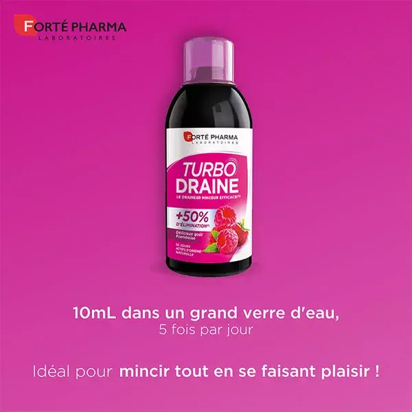 Forté Pharma TurboDraine Framboise Draineur Minceur Elimination 500mL