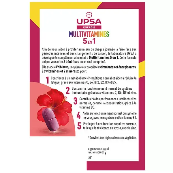 UPSA Multivitamines 5 en 1 30 comprimés