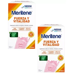 Meritene Força e Vitalidade Morango em Pó 2x15 Envelopes