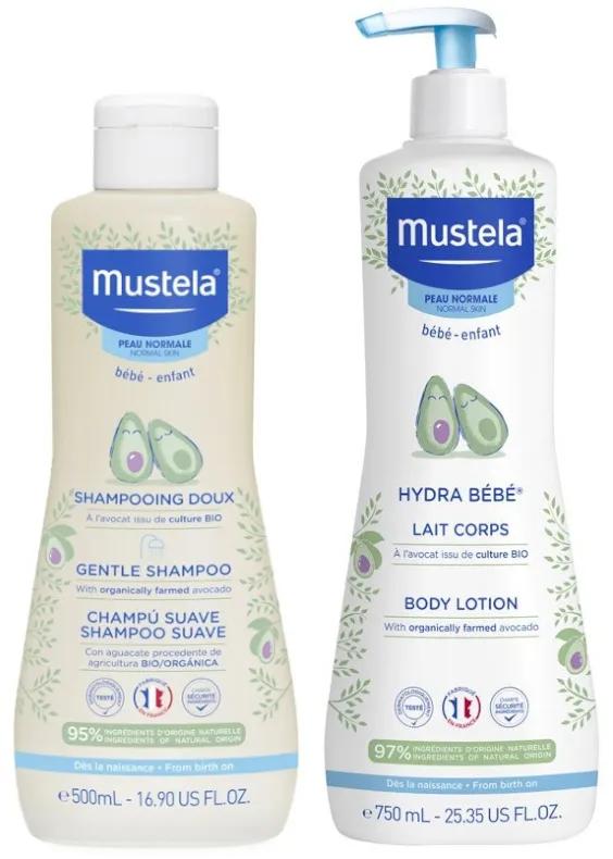 Imagen de Mustela Champú Suave 500 ml + Hydra Bebé Leche Corporal 750 ml