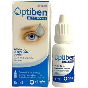 Colírio para olhos secos Optiben 15 ml