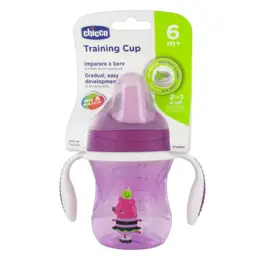 Chicco Repas Tasse Training à Bec Rigide +6m Cochon Violet 200ml