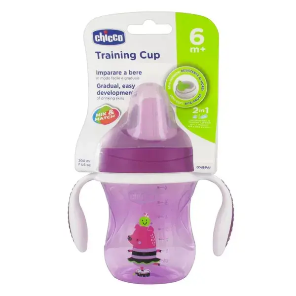 Chicco Mealtime Training Cup with Rigid Spout +6m Pink Bear 200ml