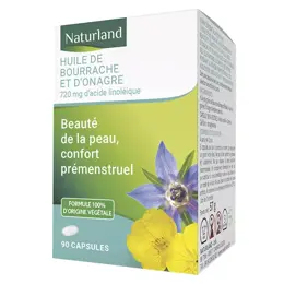 Naturland Huile de Bourrache et d'Onagre Bio 90 capsules