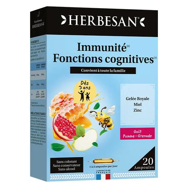 Herbesan Gelée Royale Miel Zinc Adultes et Enfants 20 ampoules de 10ml