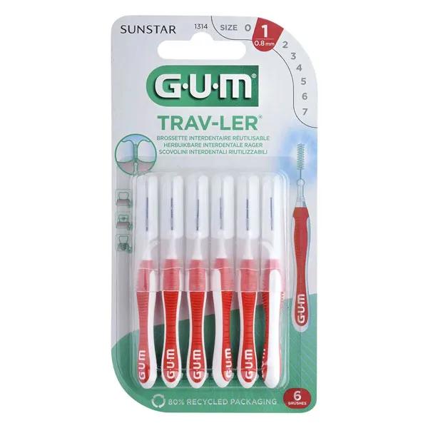 Gum Scovolini Interdentali Trav-Ler 0,8 mm Protezione Antibatterica 1314